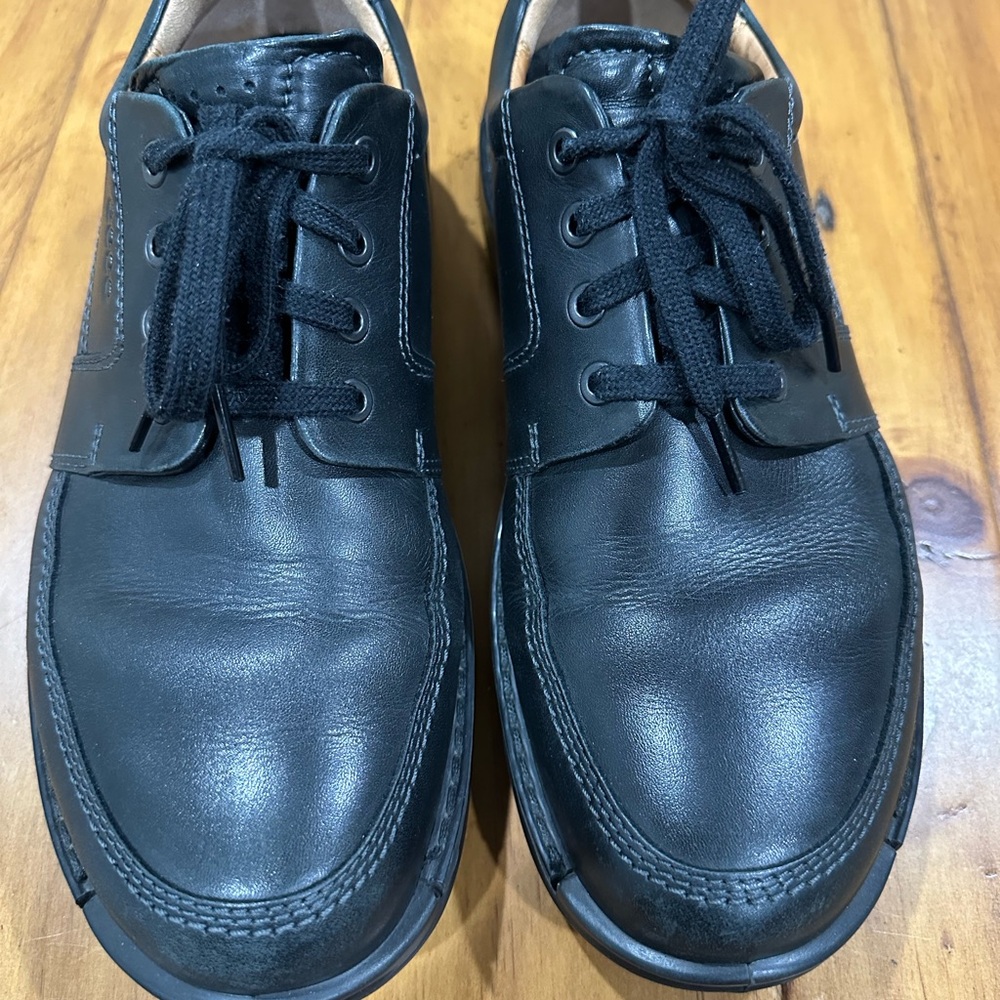 Ecco Black Leather Oxfords Excellent Preowned Condition Sz 10 US 43 EU - Picture 11 of 12